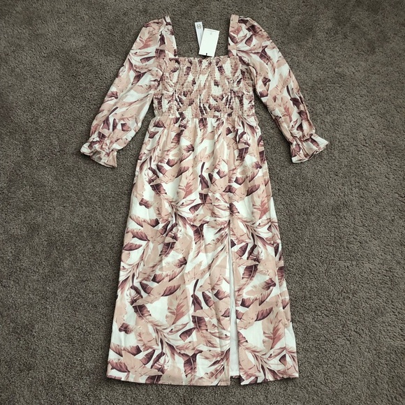 House of Harlow 1960 Dresses & Skirts - House of Harlow 1960 Womens Linen Midi Dress Banana Leaf